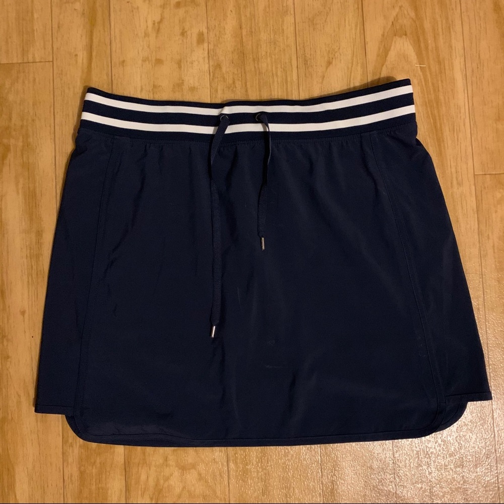 Athleta Navy Blue Sonora Athletic Skort with Striped Waistband
